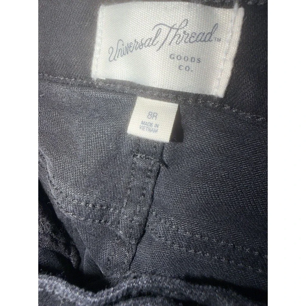 Universal Thread Womens Mid-Rise 80s Slim Fit Jeans Sz 8 Black Minimal Casual